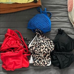 Mixed Bikini Set - Red, Blue, Leopard, Black